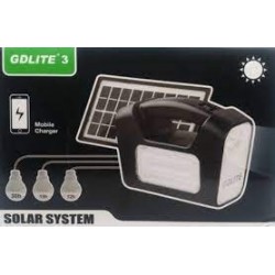 Sistem Iluminare Camping GDLite-3 cu Incarcare Solara, 3 Becuri LED